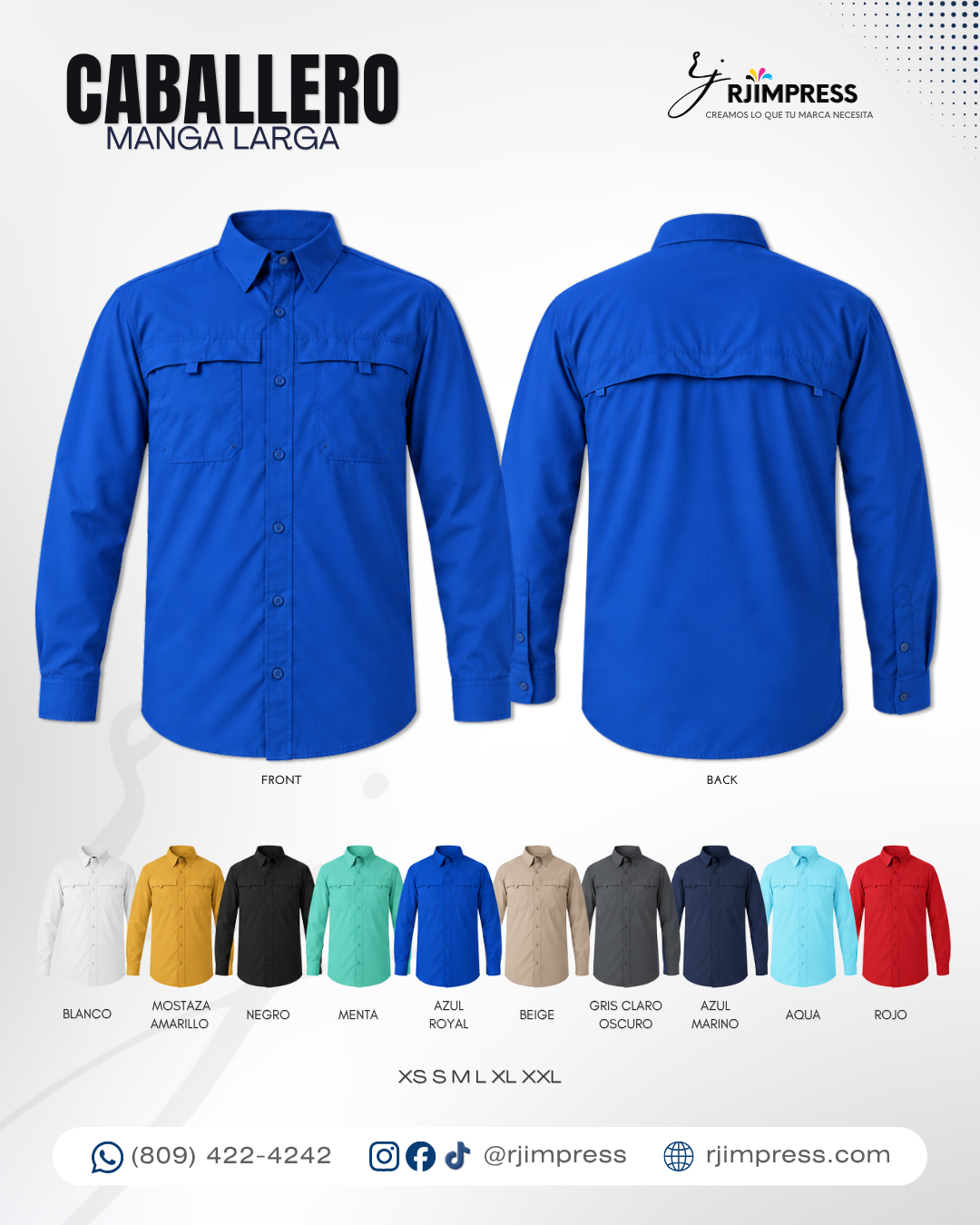 Camisa caballero manga larga