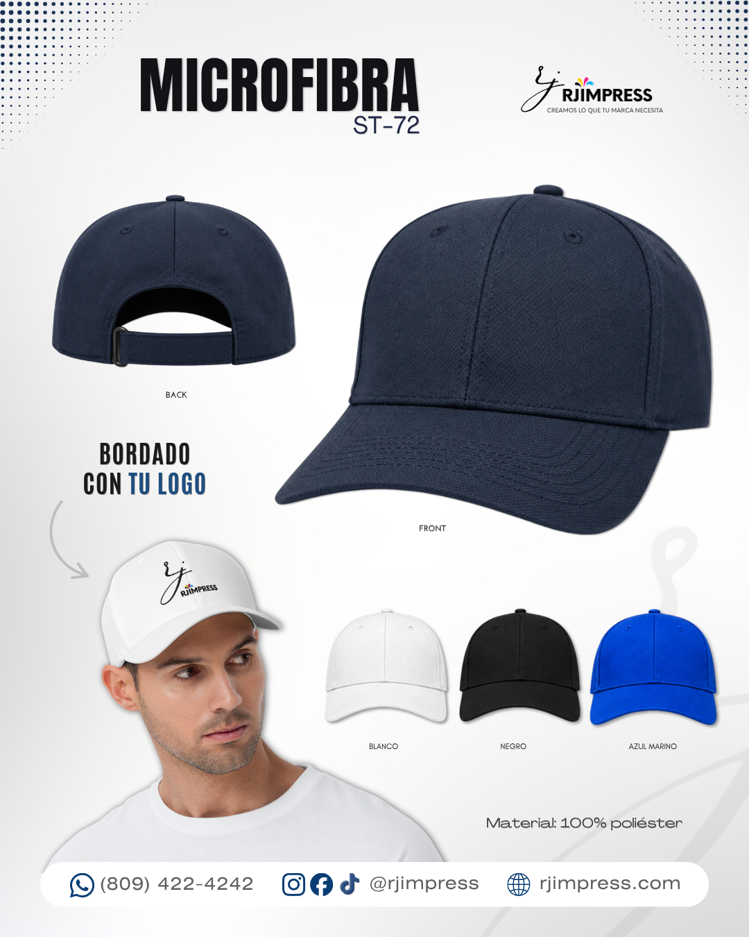 Gorra Microfibra ST-72 personalizada por RJIMPRESS