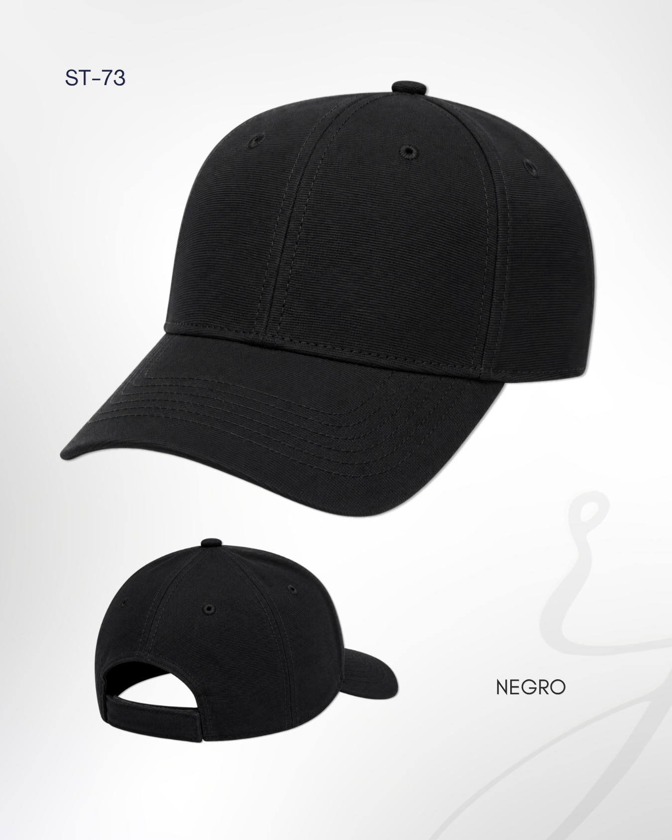 Gorra Microfibra ST-73 negra personalizada por RJIMPRESS