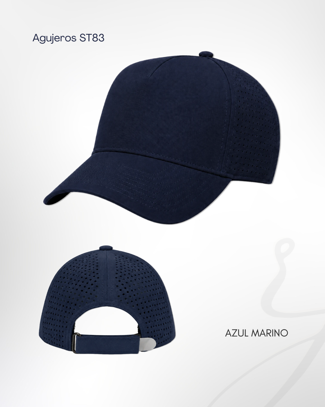 Gorra Agujeros ST83 azul marino personalizada por RJIMPRESS