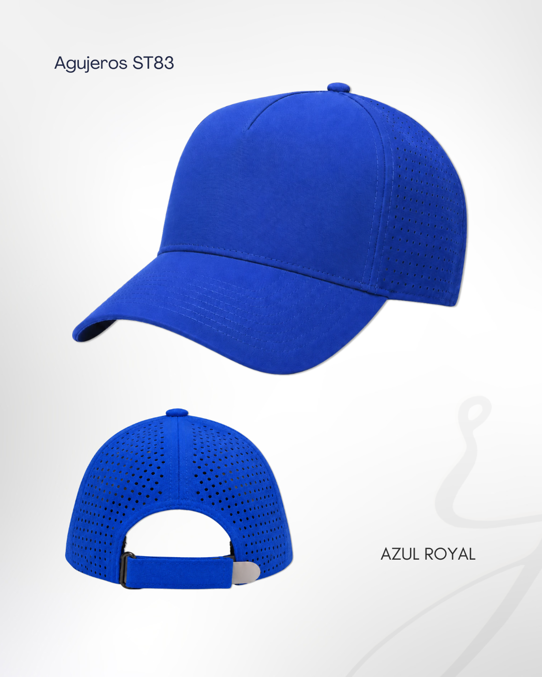 Gorra Agujeros ST83 azul royal personalizada por RJIMPRESS